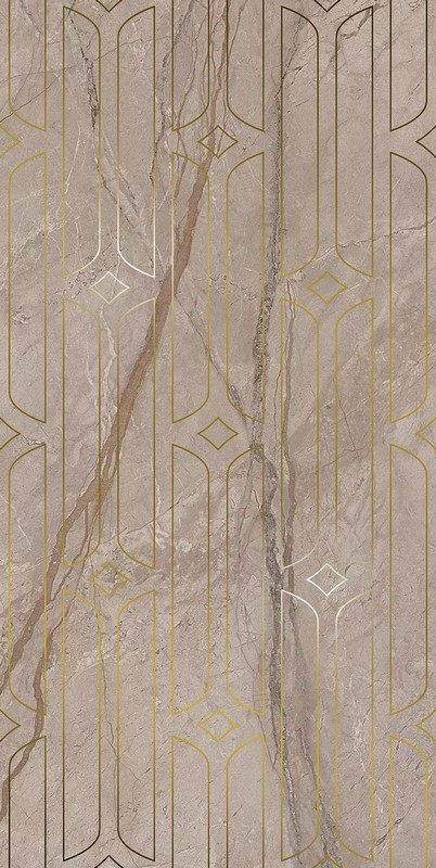 Керамический декор 60x119,5x0,9 Ифран бежевый светлый глянцевый обрезной KMD3STA071BR