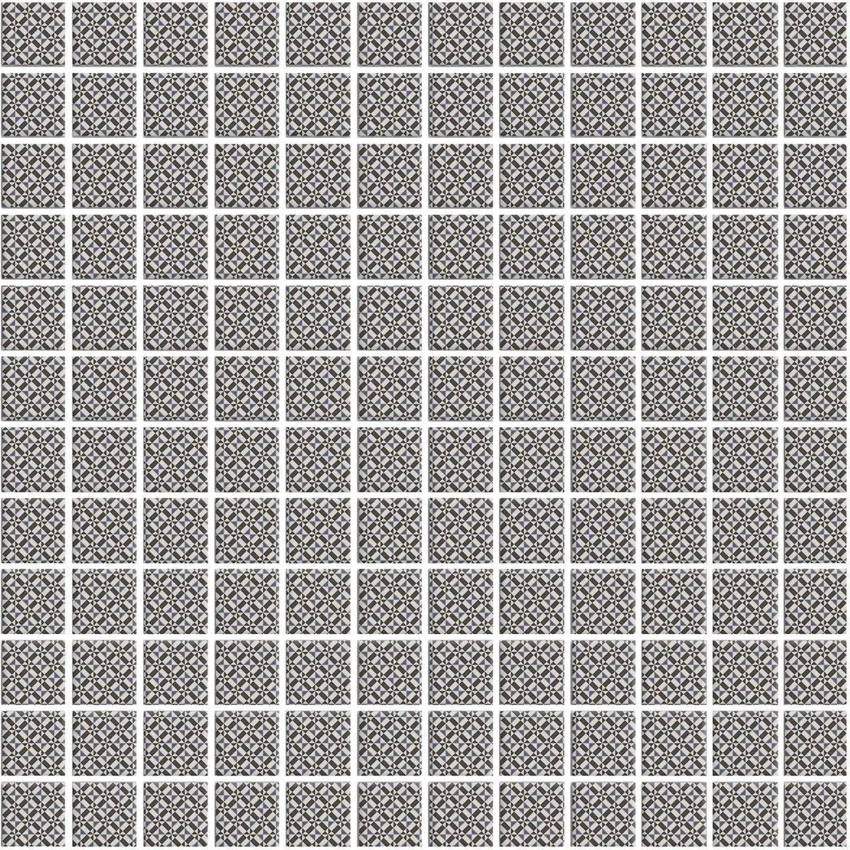 Мозаика 29,8x29,8 Кастелло орнамент серый 20108