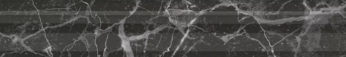 Бордюр Багет Коррер чёрный глянцевый обрезной 30x5 BLC039R
