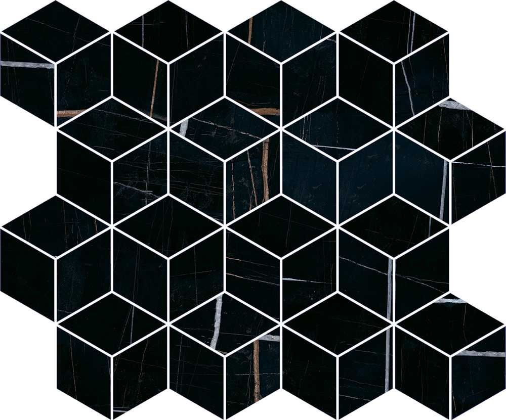 Декор Греппи черный мозаичный 45*37,5 T017/14026